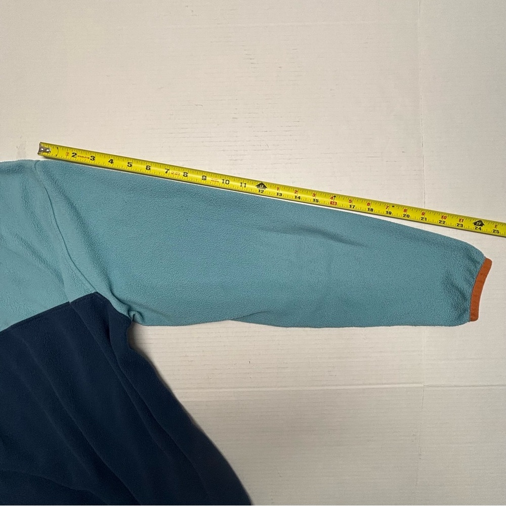 Patagonia Colorblock Fleece Sweatshirt Snap Navy Aqua Sz L - Picture 12 of 14